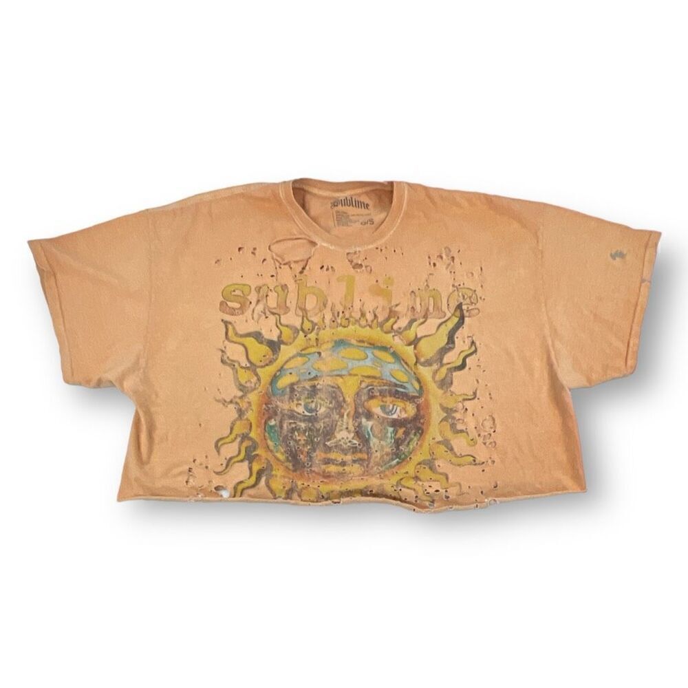 Urban Outfitters Sublime Distressed Oversized Cropped Top One Size